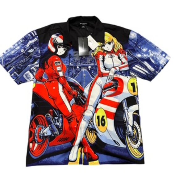NEW Brand Makers Group Ikigai Anime Riders Button Up Shirt Men’s Medium NWT - Picture 2 of 12